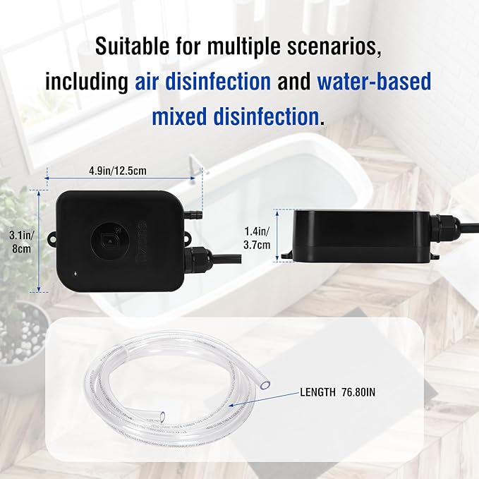 Upgrade HCD-55 Spa Ozonator Kit Suitable for All Hot Tubs & Swim Spas, Spa Ozone Generator Up to 1500 Gallons, Integrated Structure Design Reduces the Volume By 50%, Universal: 110V, AMP-4 Plug