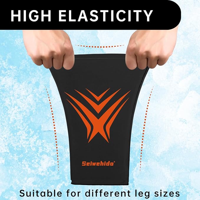 Extended Knees Ice Pack for Injuries Freeze Compression Sleeve Reusable Gift Soft Gel Ice Wrap for Leg Swelling, Knee Replacement Surgery, Cold Compress Therapy for Arthritis, Meniscus Tear and ACL