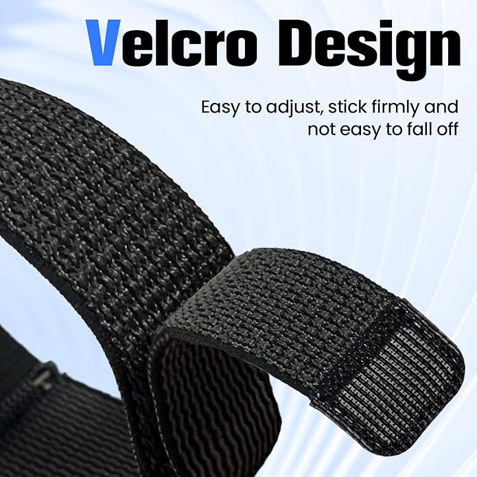 Yeahxing Band for Amazfit Helio Strap - Adjustable Nylon Bicep/Arm/Ankle 38cm Replacement Bands for Fitness Tracker, Secure Hook & Loop Design, Comfortable for Workout, Running, Yoga