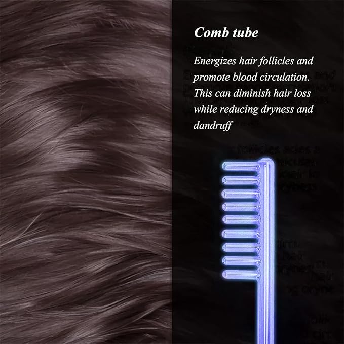 Electrode Wand Glass Tube Handheld Spare Parts for Hi Frequency Instrument Elitzia ETJX006AS (Blue comb)