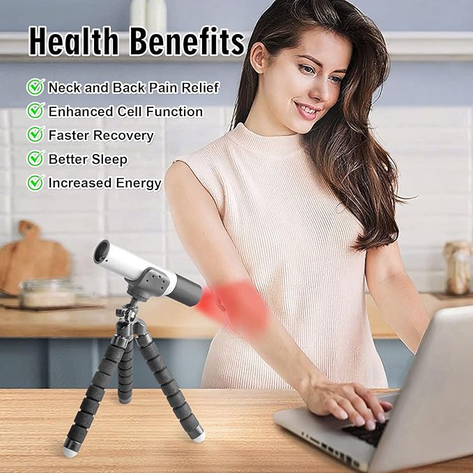 Red Light Therapy Torch for Joints Muscles Pain Relief, Portable Infrared Red Light Therapy Wand for Body Face Neck Knee Hand Back Relief(Silver)