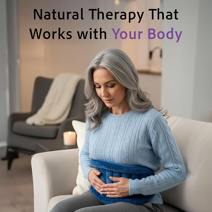Microwavable Heating Pad for Back Pain Relief – Moist Heat Pack for Neck & Shoulders – Microwave Wheat Bag with Long Ties – Reusable Hot Cold Therapy Wrap for Cramps, Stress & Muscle Relaxation XL 71”