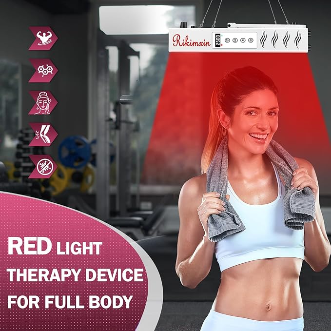 Red Light Therapy for Body Face 80 LEDs, Red Light 660nm & 850nm Near Infrared Light Therapy Device Panel, Dual Chips with Timer & Controller