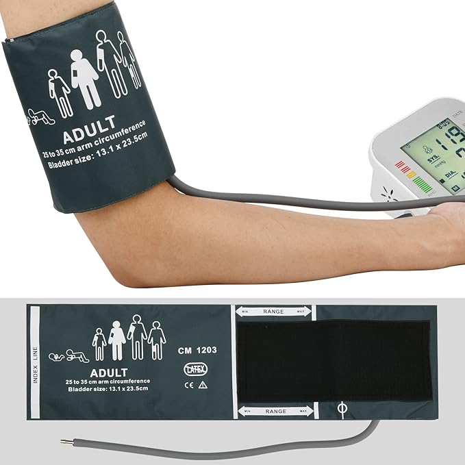 Cosmos Blood Pressure Monitor Replacement Cuff with Metal Air Hose Connector for Blood Pressure Monitor and Machine for 25-35 cm Upper Arm Circumference (Adult Size)