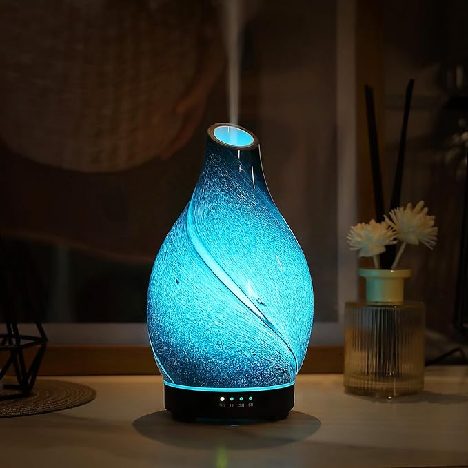 Star River Aromatherapy Diffuser - 160ml Ultrasonic Essential Oil Diffuser with 7-Color LED Night Light, Cool Mist Humidifier, Intermittent Mode & Auto Shut-Off for Home, Gift