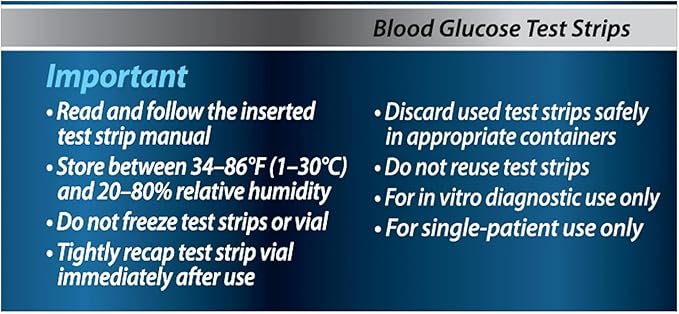 Blood Glucose Test Strips | 100 Count | Diabetic Supplies for Glucose Monitor | Accurate Blood Glucose Monitoring | Tiras para Medir la Glucosa, Compatible with Re Lion Premier Meters