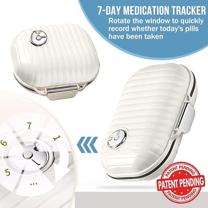 Travel Pill Organizer, 7 Day & Pill Organizer 3 Times A Day, 7 Day Pill Box - GloDeals Weekly Pill Organizer Daily Medicine Container Dispenser Case for Vitamin Fish Oil Supplement