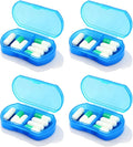 2PCS Pill Case for Purse Small 4PCS Pill Organizer Portable Travel Daily Pill Containers AM & PM Mini Pill Box Vitamin, Fish Oil, Supplement Holder