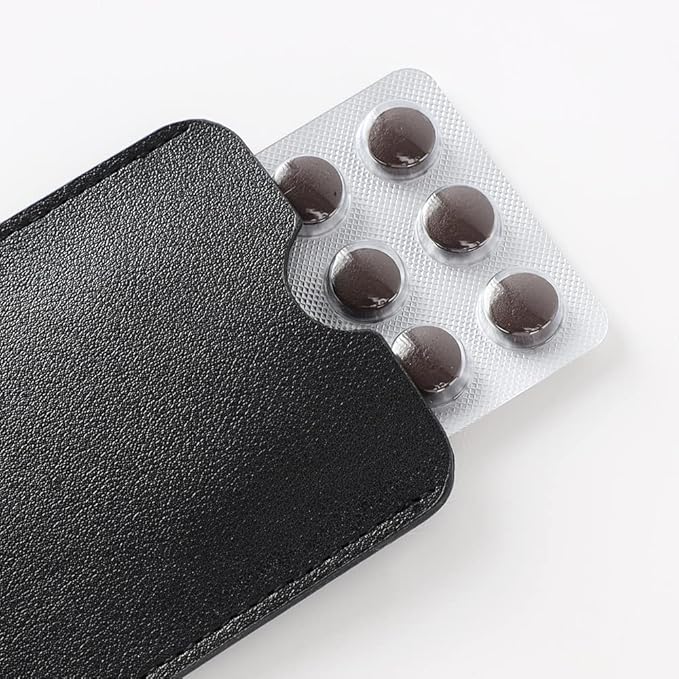 Birth Control Pill Case Holder Credit Card Sleeve Slim Wallet (Black)