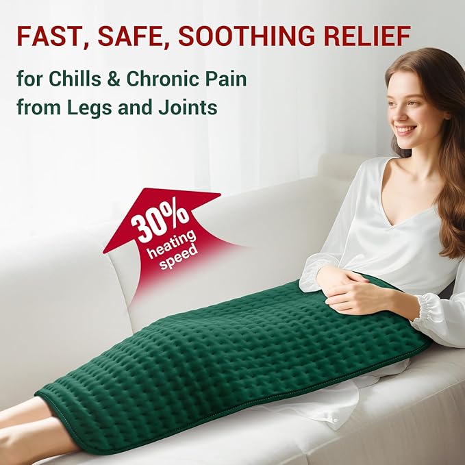 XXXL Heating Pad for Back Pain Relief & Period Cramps, Extra Large Elecctric Heating Pads for Women Legs Knee Feet Neck & Shoulders, 17”x33” Oversized Heat Pad with Timer, Gifts for Women Mom Men Dad