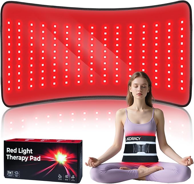 2026 Upgraded Red Light Therapy Pad for Body,Red Light Therapy Belt with Timer, 24" x 12" Near Light Mat 660nm&850nm Infrared Light Therapy Wrap for Shoulder Muscle Back Pain(Black)