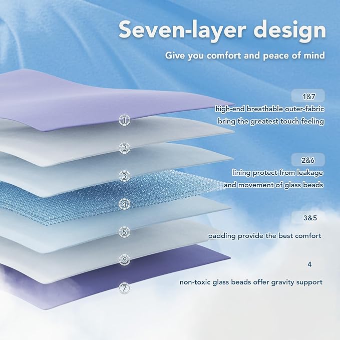 Topcee Weighted Blanket for Adults (20 lbs, 60" x 80") Queen Size Soft Cooling Heavy Blanket Sleeping, Apply to 190-210 lbs Body, Thick Breathable Blanket with Glass Bead, Easy Care