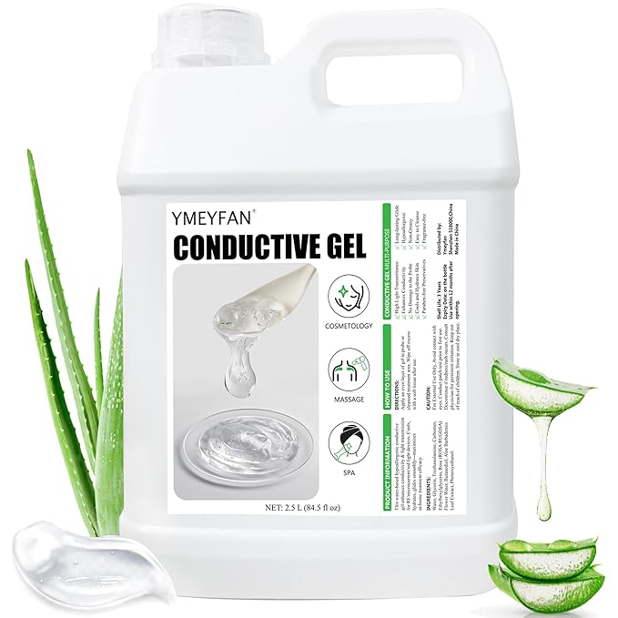 84 Fl Oz Aloe Vera Conductive Gel for Microcurrent Facial Device, Paraben & Fragrance Free, Cooling Gel for Laser Hair Removal/RF Machine, Skin Soothing Hydrating, Large Capacity for Beauty Salon Spa