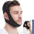Chin Strap for CPAP Users - Adjustable Mask Bandage Keeping Mouth Closed - Better Night's Sleep Chin Strap for Snoring for Men and Women (Black)