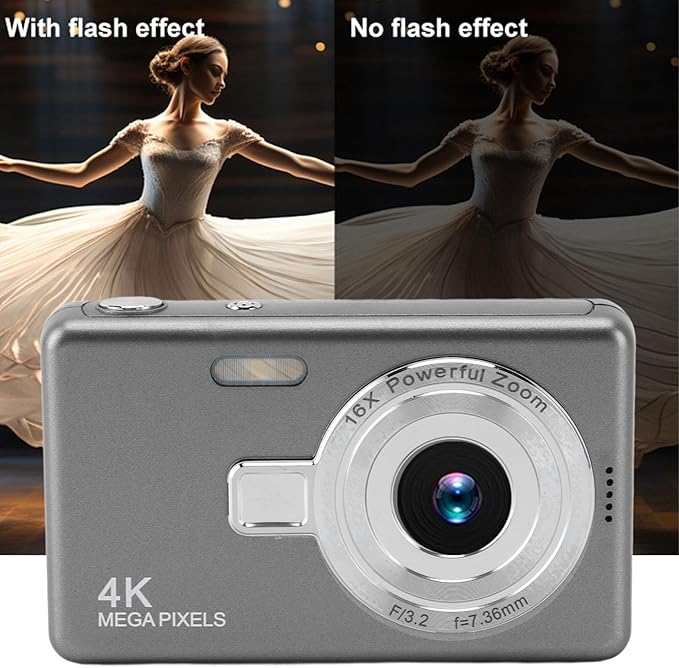 Digital Camera, 1080P Digital Camera for Kids, Support 64GB Expandable, Compact Point and Shoot Camera 16X Zoom Anti Shake Portable Camera Small Camera for Teens Boys