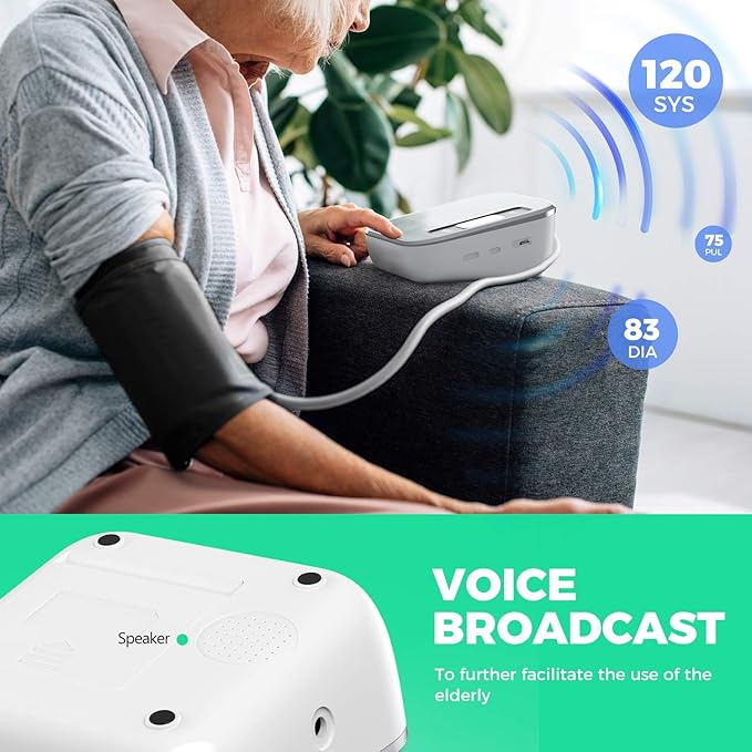 Blood Pressure Monitor Upper Arm Digital Blood Pressure Machine for Home Use with Backlit Display 8.7"-15.7" Cuff with Storage Bag