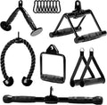 Yes4All Cable Machine Attachment, Row Handles, Tricep Rope, Straight Bar, V Bar, LAT Pulldown Accessories Load 880 LB for Home Gym