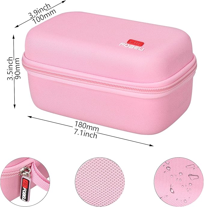 FBLFOBELI Hard Travel Case for NuFACE Mini/MINI+ Starter Kit, Hunvva EP-300 Mini Microcurrent Facial Device (Case Only) (Pink)