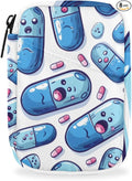 Portable Pills Organizer for Purse, Pill Cases Organizers 7 Day Medicine Travel Case, Personal Week Pill Organizer Cute Zipper Medication Bag Containers for Vitamin, Supplement (Cute Capsule)