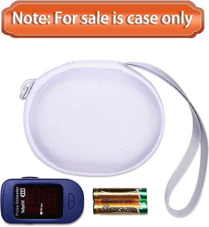 White Pulse Oximeter Case for Zacurate, Innovo, Vibeat, iHealth, Santamedical, Children Fingertip Pulse Oximeter Blood Oxygen Saturation Monitor (Case Only)