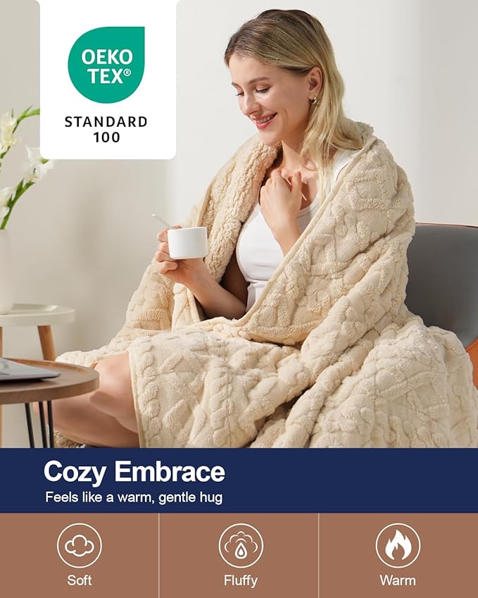 Super Fuzzy Soft Sherpa Fleece Weighted Blanket, 20 lbs Dual Sided Fluffy Heavy Weighted Blankets for Adults - No Bunching with Double Layers of Soft Inner Lining (60"x 80", 20 Pounds)