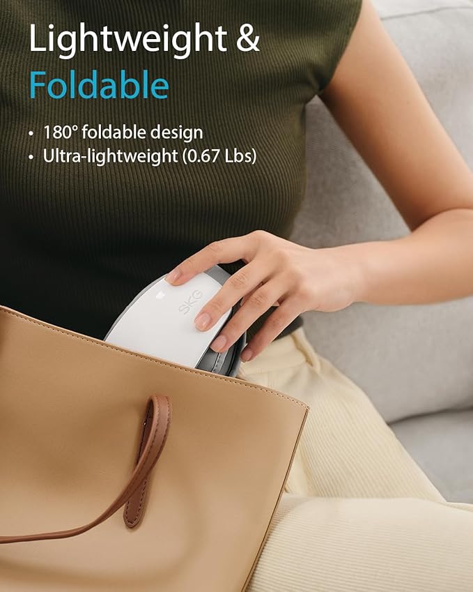 SKG Heated Eye Massager with Heat & Compression, Ultra-Quiet Eye Mask Massager for Relaxation and Eye Strain Relief, Ideal Christmas Gift for Women and Men (ES500)