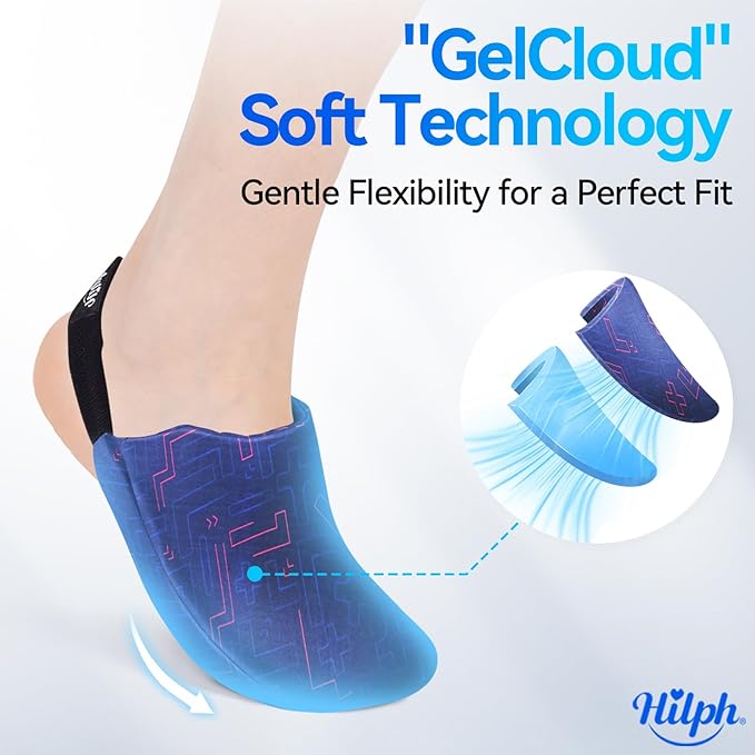 Hilph Foot & Toes Ice Pack Wrap for Broken Toes & Surgery Recovery, Wearable Forefoot Gel Ice Pack Cold Therapy Ice Sock with Strap for Hammer Toe, Injuries, Gout, Single Blue