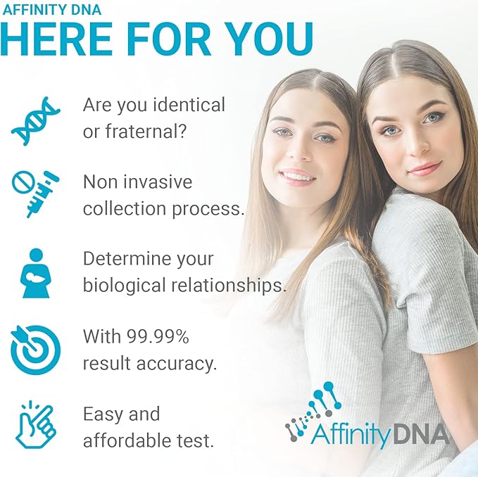 Twin DNA Testing Kit - 99.99% Accurate Genetic Swab Test | Twin Zygosity Home DNA Test Kits for 2 Twins | Results in 4 Working Days | A Complete Kit with No Extra Fees
