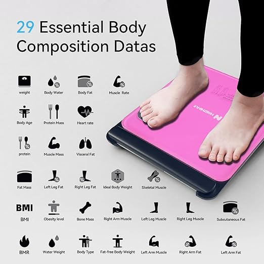 Fitdays Smart Scale for Body Weight and Fat Percentage FSA&HSA Eligible, 8-Electrode Digital Bathroom Scale with BMI, Body Fat & Muscle Mass to 28 Body Composition and Printable Body Analysis Report