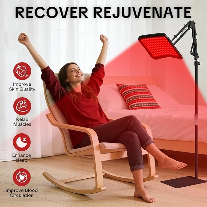 Full-Body Red Light Therapy System – Curved Panel with Dual 660nm & 850nm LEDs, Home Wellness Kit