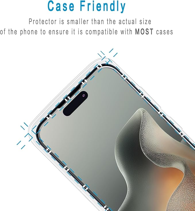 HPTech 2 Pack Anti Blue Light Screen Protector for iPhone 15 Pro Max/iPhone 15 Plus Eye Protection Tempered Glass Film, Easy to Install, Bubble Free