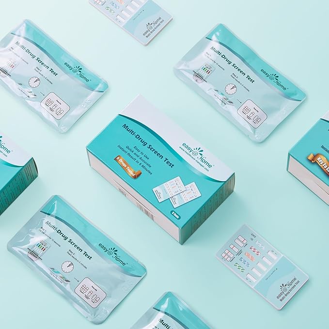 Easy@Home 5 Panel Urine Drug Test Kit [5 Pack] - THC/Marijuana, Cocaine, OPI/Opiates, AMP, BZO All Drugs Testing Strips in One Kit - at Home Use Screening Test with Results in 5 Mins #EDOAP-754