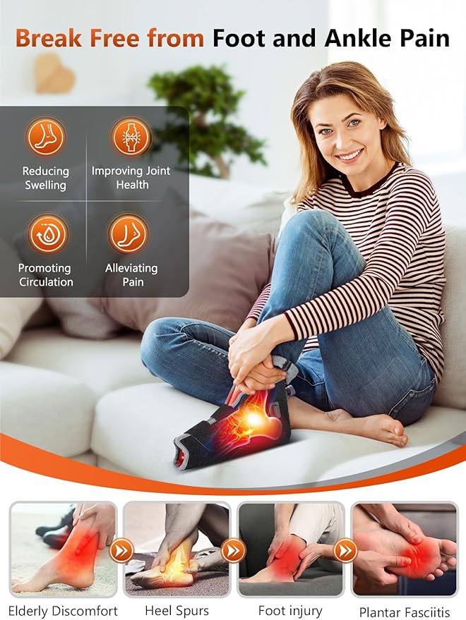 Red Light Therapy for Foot and Ankle FSA/HSA Eligible, 3-in-1 Chip Technology & 99 LEDs Near Infrared Therapy Wrap for Feet with Timer for Joint Comfort