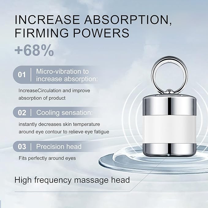 Ycz Electric Massage Eye Cream, 2-In-1 Firming Eye Moisturizer for Under Eye Care, Targets Dark Circles and Fine Lines, Deep Hydration Soothes Eye Fatigue, Suitable Lightweight Texture for Daily Use