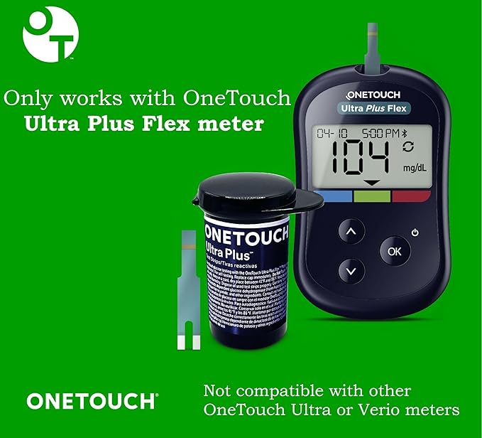OneTouch Ultra Plus Test Strips - 60 Count - Diabetic Test Strips for Blood Glucose Meter & Daily Blood Sugar Levels - 30 Count/Pack (2 Pack)