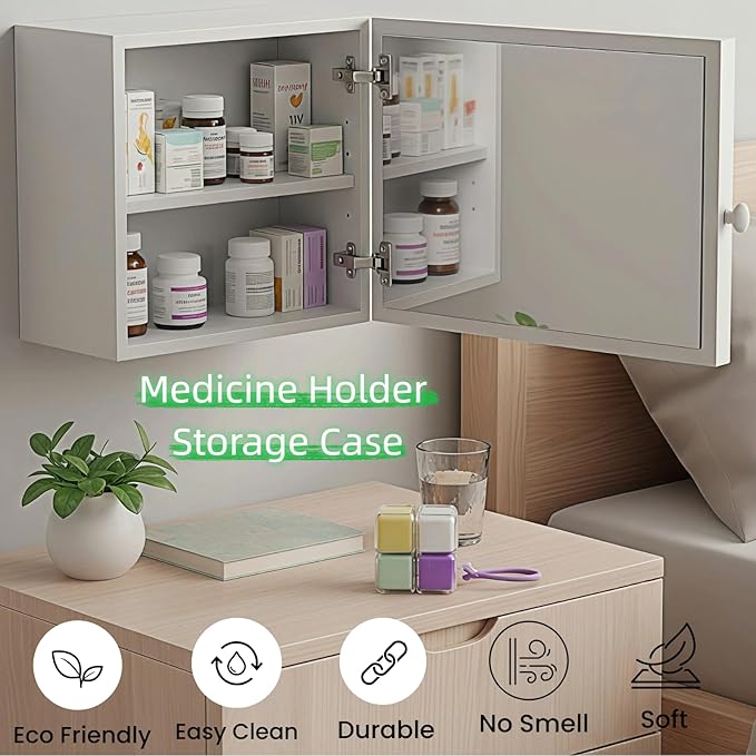 Weekly Pill Organizer, Travel 7 Day Pill Box Case with Magnetic Design, Easy Open Pill Container for 8 Compartments Portable Pill Case Medicine Holder for Vitamins Medication (Multicolor)