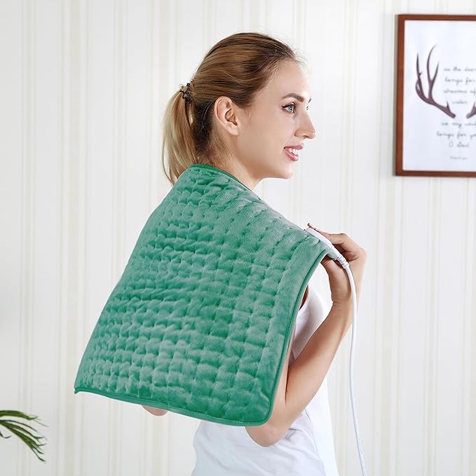 24"X20" Electric Heating pad with 6 Heat Settings, Auto Shut Off, Green Dry Electric Heating for Back Neck Knee Arms Legs Shoulder Heat Pads for Christmas Birthday Father's Day Mother's Day