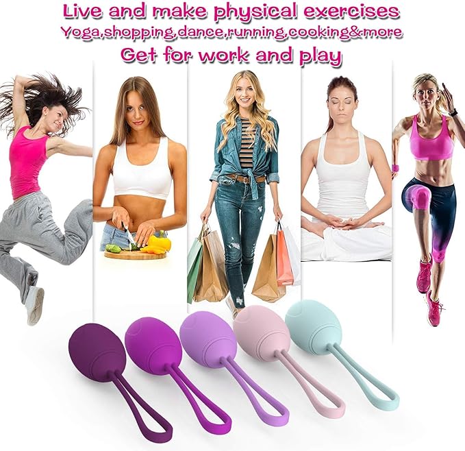 Kegel Weights for Women – 5 Premium Silicone Kegel Exercise Balls Set, Pelvic Floor Muscle Strengthener for Toning & Core Fitness