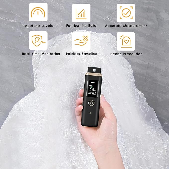 Professional-Grade Ketone Breath Monitors Analyzer for Monitor Ketonsis in Your Breath - Home Breath Ketosis Metter | Portable Breath Ketosis Tester Ketone Meter - Empower Your Fitness Journey