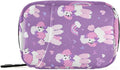 Purple Poodles Hearts Ribbons Rainbows Travel Pill Organizer Case Box Container Weekly Portable Vitamin Medicine Holder Storage Bag with Zipper Removable