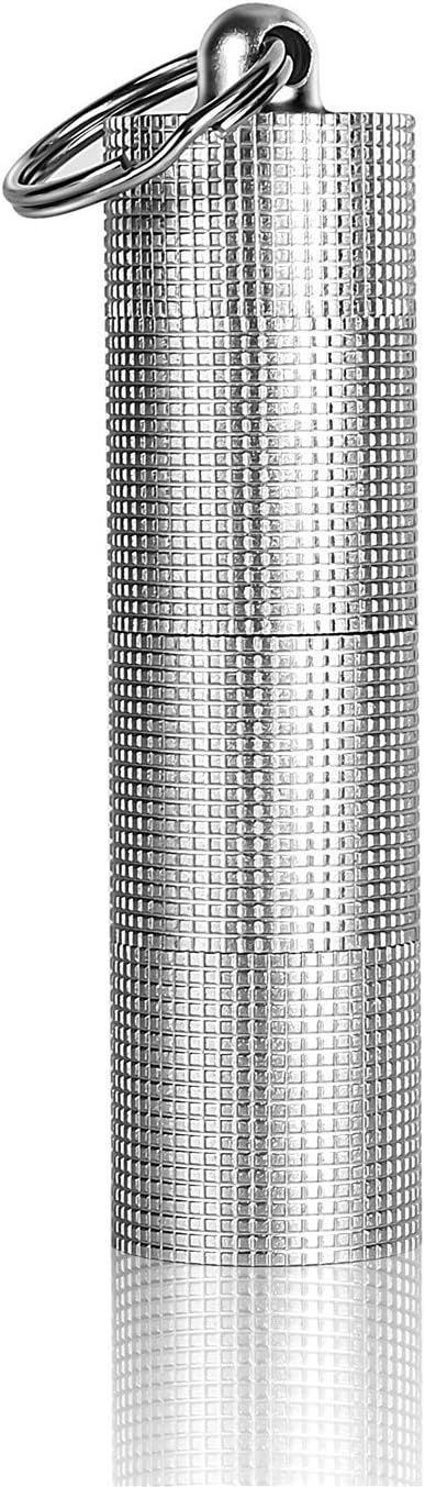 PPFISH Portable Daily Pill Case, 3 Compartments Anti-Skid Aluminum Alloy Waterproof Pill Box Dispenser, Small Pocket Pill Container, Keychain Pill Fob, Travel Pill Holder for Men Women