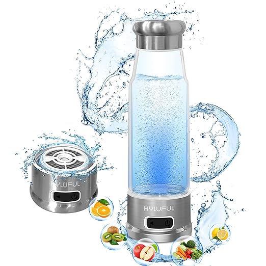 Hydrogen Water Bottle Generator, 450ml Portable Water Ionizer With SPE PEM Technology, Rechargeable Hydrohealth Machine for Home, Office