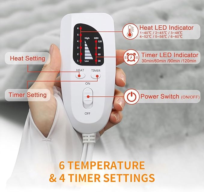 6 Heat & 4 Timer Weighted Heating Pad for Neck & Shoulder → Deep Muscle Pain Relief & Soothing Therapy for Upper Back, Machine Washable, Ideal for Men/Women(Dark Gray,SN-K)