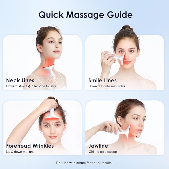 Neck Massager — Portable Facial/Neck Massager with Constant Temperature Heat Therapy and Vibration Massage. USB Rechargeable, Three Adjustable speeds. Relieves Fatigue and aids in Skincare Absorption