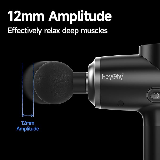 Percussion Massage Gun Deep Tissue with Heat and Cold Head, Portable Handheld Muscle Massager, Percussion Back Body Masajeador 12mm Amplitude for Athletes, FSA Eligible & HSA Approved
