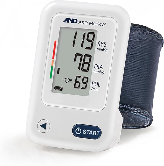 A&D Medical Wrist Blood Pressure Monitor for Home Use - UB-525, BP Adjustable Cuff (5.3-8.5"/13.5-21.5 cm) One Button Operation, 60 Reading Memory, 2 AAA Batteries
