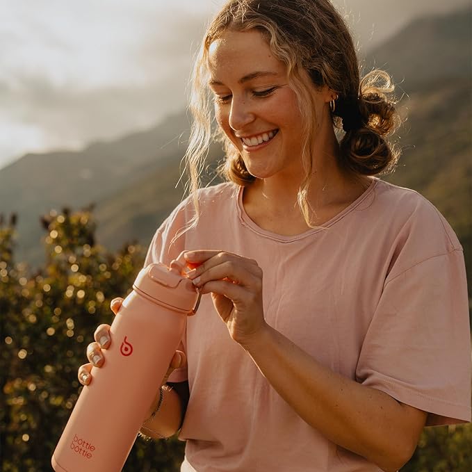 BOTTLE BOTTLE 24oz Insulated Water Bottle Stainless Steel Sport Water Bottle with Straw and Adjustable Lid Daily Pill Organizer
