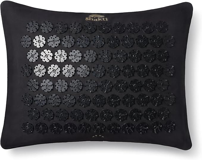 ShaktiMat Premium Acupressure Pillow, Level 3 in Shakti Black, Massage Muscles, Aid Sleep & Unlock Inner Tension | Similar to Acupuncture, No Needles Required