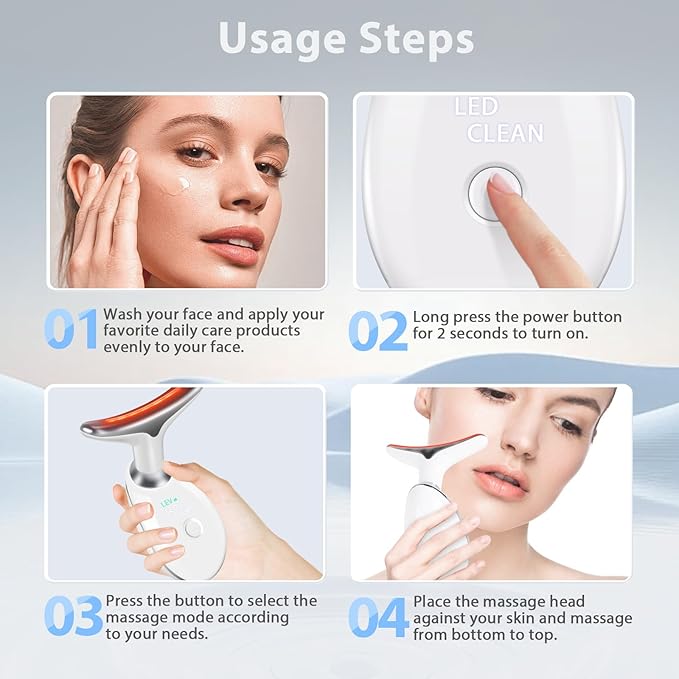 3 in 1 Face 𝖲cuIpting Tool, 7 Color Mode, Facial Massager for Face and Neck, At-Home Facial Beauty De𝗏ice for Skin Care, Face 𝖲cuIpting Wand