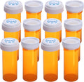 Plastic Empty Pill Bottles with Double Sided Use (Child Resistant & Easy Open) Caps - Medicine Container Pill Cases Dispensers Organizers (16 Dram, 12pcs)